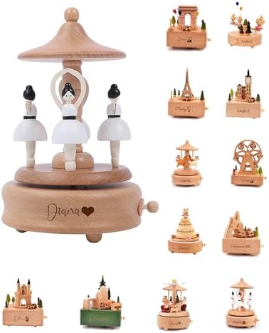 Personalized Musical Box for Kids, BJZLWJ Name Custom Engraved Wo...