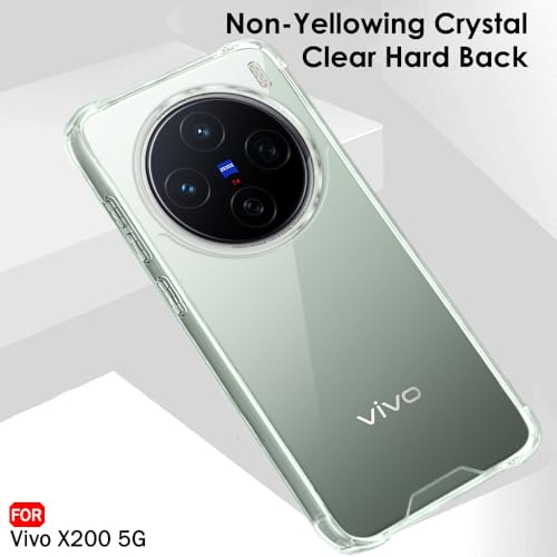 Image of TheGiftKart Crystal Clear Back Cover Case for Vivo X200 5G | 360 Degree Protection | Shock Proof Design | Transparent Back Cover Case for Vivo X200 5G (PC & TPU, Transparent Bumper)