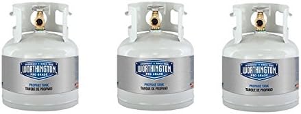 ..... Worthington 281149 1-Gallon Steel Propane Cylinder With Type 1 With Overflow Prevention Device Valve (3-Pack)