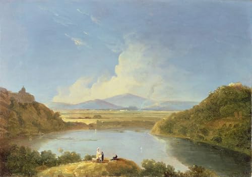 Lac Albano Toile 60x90cm Affiche de Paysage de Célèbres Tableaux