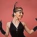WATINC 6pcs Black 1920s Feather Headband Set, Vintage Costume Accessory for Women, Great Gatsby Themed Party
