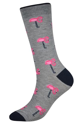 Cansok EUR 42-46 Lot de 4 paires de chaussettes fantaisie pour Homme Motif Flamant Oiseau animal – vue 4
