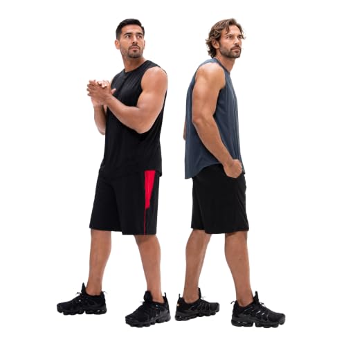 Image of DEVOPS Men's 2-Pack Loose-Fit 10 inch Workout Gym Shorts with Pockets