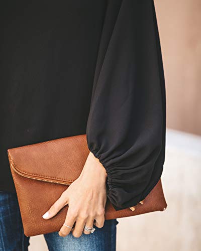 Womens Casual Holiday Ladies Fashion 2022 Summer Fall Loose Shirts Balloon Long Sleeve V-Neck Tunics Blouses Tops Black Medium #TOP3