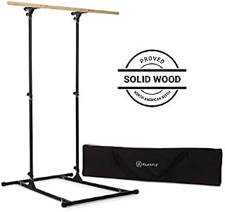 Klarfit T-Trix Pull Up Station - MultiGym Concept, Multifunctional Chin Up Bar, Height-Adjustable, Up to 100 kg, Solid Beech, Steel, Incl. Carrying Bag, 148.5 x 204 x 126 cm (WxHxD), Black