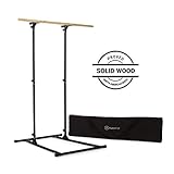 Klarfit T-Trix Pull Up Station - MultiGym Concept , multifunktionale Klimmzugstange , höhenverstellbar , bis 100 kg , Massive Buche , Stahl , schwarz