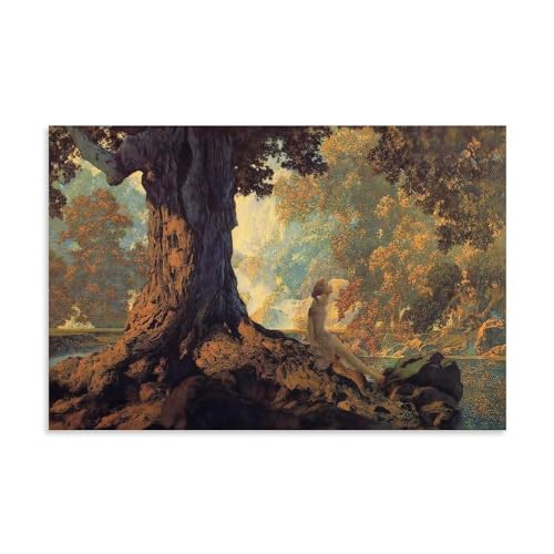 Art Nouveau Wall Decor Print Dreaming (1928) by Maxfield Parrish,