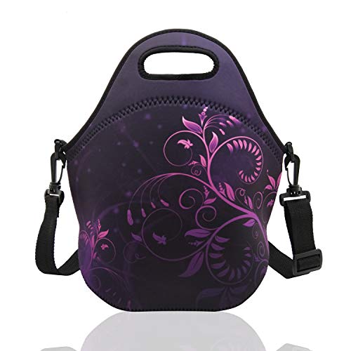 Neoprene Lunch Bags Boxes For Women Men Kids, Insulated Lunch Cooler Tote Bag Box For Office Work Picnic Travel (Classic Purple) #TOP14