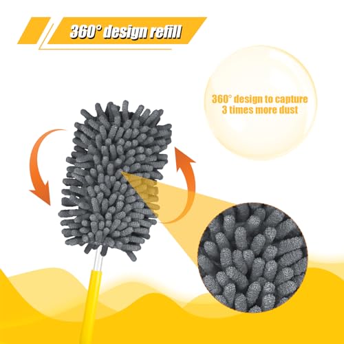 Plumeau microfibre lavable pour ventilateur de plafond et meubles hauts sans poussière - 4