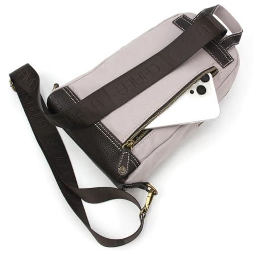 Image of CHALA Canvas Sling Bag Women RFID Protected Canvas Crossbody Backpack with Adjustable Strap