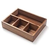 XIMISISE Teebeutelhalter, Akazienholz, Teebeutelaufbewahrung, Organizer, Teesüßigkeitenkorb, Zuckerpaket-Organizer, Kaffeestation, Gewürz-Organizer