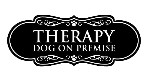 Motto Lita Designer Paws, Therapy Dog on Premise Sign (Black) - Small