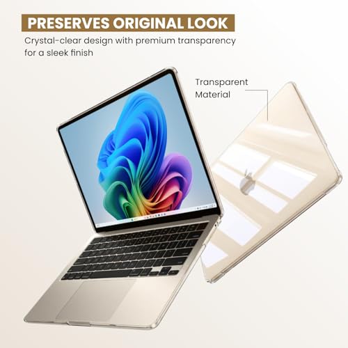 Image of Dyazo Hard Shell Case Compatible for MacBook Air 13.6 Inch (2022-2026 Release M2 M3 M4 M5 A2681 A3113 A3240 A3449) | Slim Protective Laptop Cover with Touch ID, Crystal Finish & Precise Fit(Starlight)
