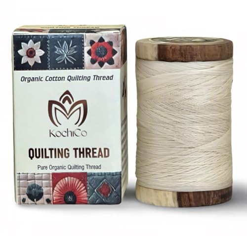 Hilo de algodón para acolchado a mano Kochico S980-0100 350 yd blanco miniatura 1
