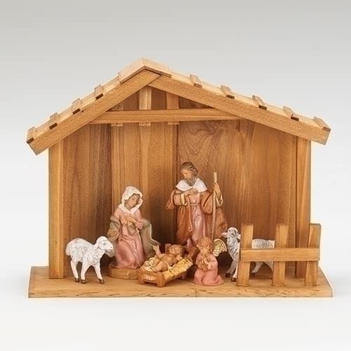 Fontanini by Roman, My First Nativity 6-Piece Starter Set, 5 Collection, Nativity Figures and Stable