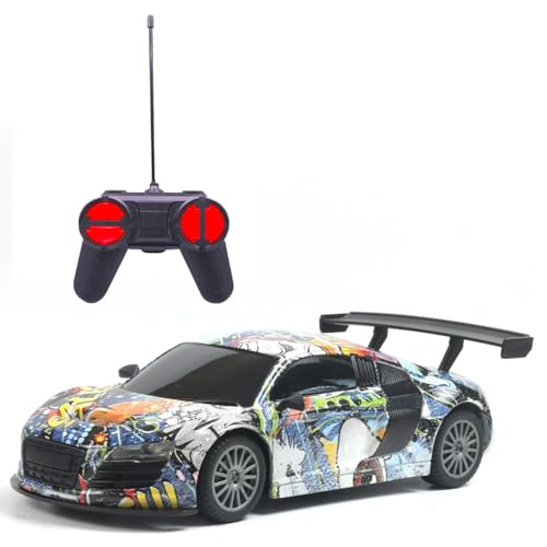 Image of Remote Control Car for Kids |Rechargeable High Speed RC Car with Lithium Battery |Type-C Charging |LED Headlights |Multicolor Graffiti