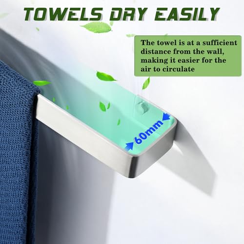 Alise Hand Towel Holder Towel Bar for Bathroom Wall Mount,SUS304 Stainless Steel Towel Rack for Bathroom and Lavatory,Kitchen,12'' Bath Towel Hanger Towel Rail,Brushed Nickel by Alise - Used condition - Image 5