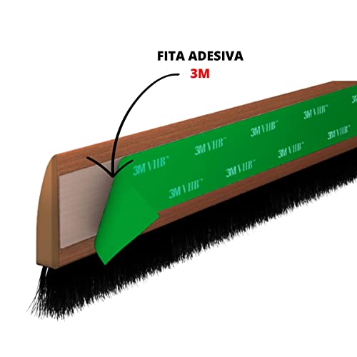 Veda Porta Adesivo - Escova - Madeira Clara 100 Cm - Comfort Door