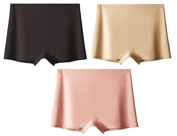louryn koulyn Women's Ice Silk Seamless Boyshort Panty, (Pack of 3 Panty)-picture-54