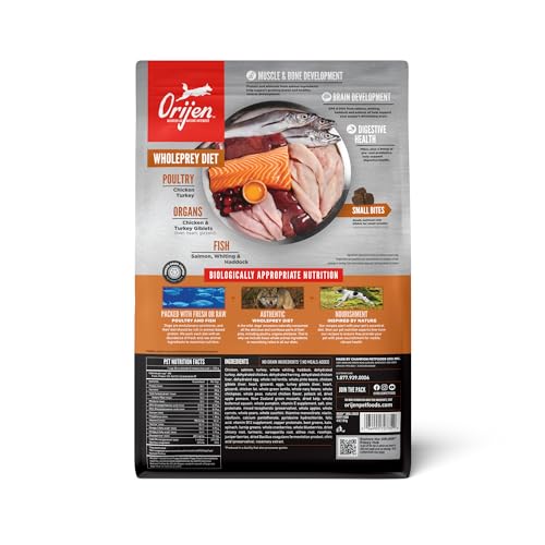 Image of ORIJEN Grain Free WHOLEPREY Dry Dog Food Small Breed Puppy Recipe 4lb Bag | WHOLEPREY Ingredients, Made in the USA, Includes Probiotics, Digestive Health, For Growing Puppies, Small Breed Dogs