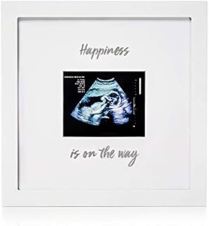 1Dino Pregnancy Announcement Baby Sonogram Keepsake Picture Frame – Large 10”x 10” White