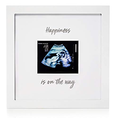 1Dino Pregnancy Announcement Baby Sonogram Keepsake Picture Frame – Large 10”x 10” White