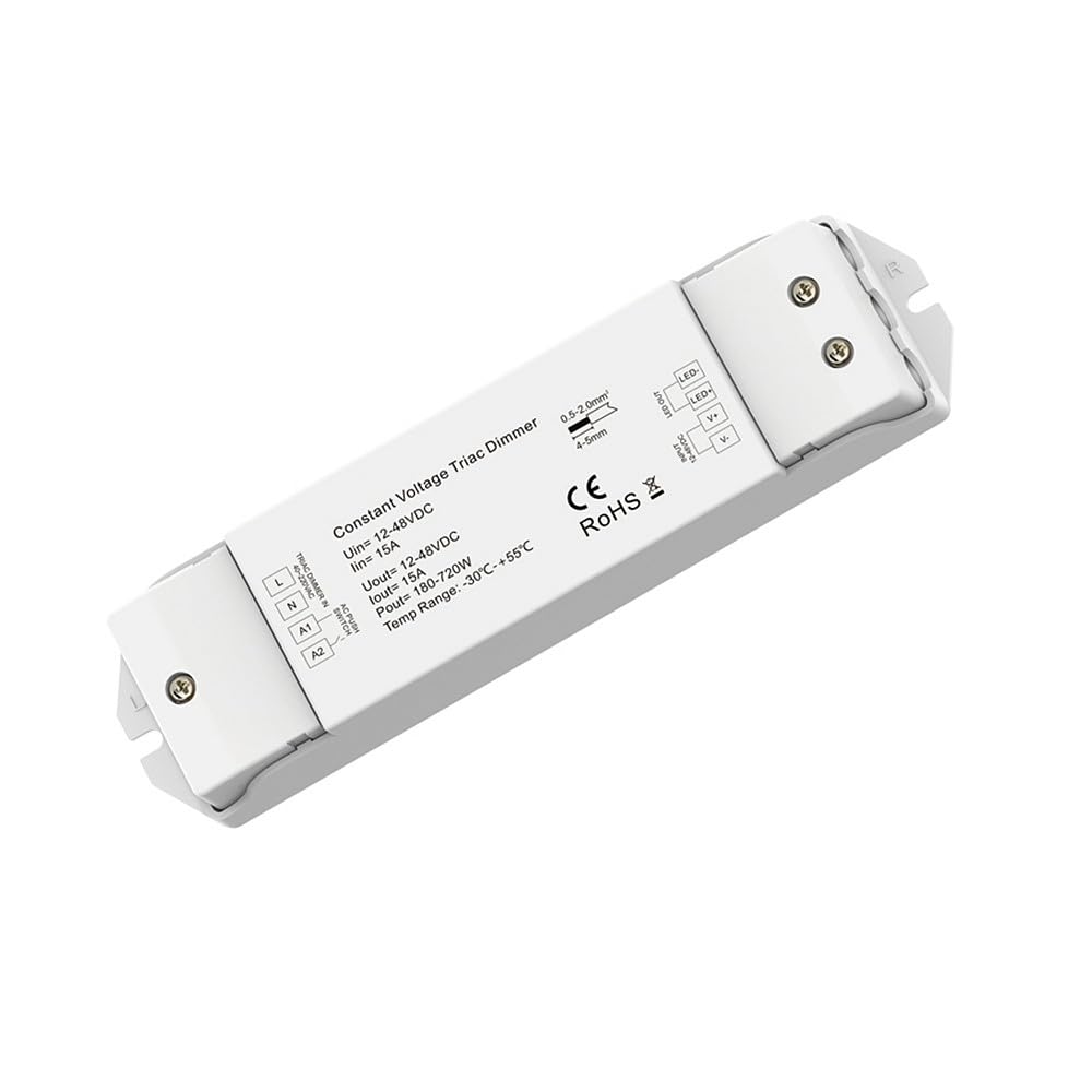Isoled Sys-Pro Triac Input PWM Dimmer 1 Kanal, 40-230V, 12-48V DC, 15A, weiß