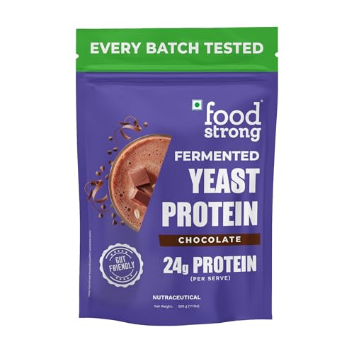 Image of Foodstrong Fermented Yeast Protein - Chocolate | 26g Complete Plant Protein with Probiotics, Digestive Enzymes, & Indian Herbs | Vegan | No Sugar | 500g