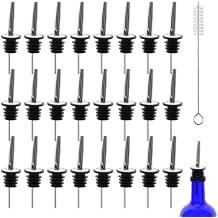 24 Pcs Pour Spouts for Liquor Bottles, Liquor Pour Stainless Steel Classic Bottle Speed Pourers with Tapered Spout,Free Flow Pourers,Most Fit Classic Bottles Lip 3/4" 24PC