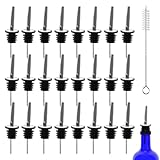 24 Pcs Pour Spouts for Liquor Bottles, Liquor Pour Stainless Steel Classic Bottle Speed Pourers with Tapered Spout，Free Flow Pourers，Most Fit Classic Bottle's Lip 3/4' (24PC)