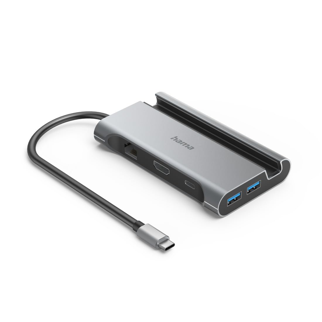 Hama | Hub USB-C 7 Puertos USB 3.2 Alta Velocidad 5 Gbit/s | Hub multipuerto con 7 conexiones USB 3.2 y transferencia de hasta 5 Gbit/s, ideal para ampliar puertos, Plata
