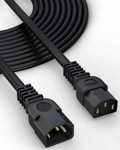 FEDUS 1.8M IEC C13 to C14 Link Power Cable 250v Male to Female Power Extension Cord,18AWG 10A for Computer, Printer, SMPS, Monitor, Server, Display Heavy Gauge Extension Cable