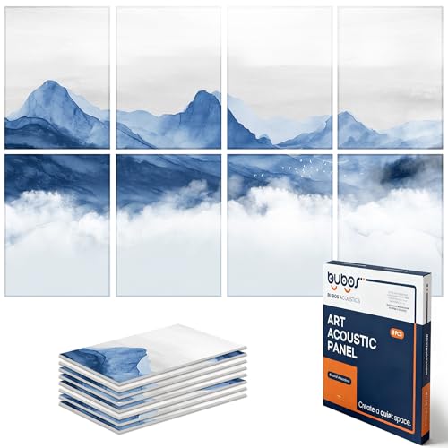 BUBOS 8 Pack Art Acoustic Panels Soundproof Wall Panel,47.2X31.4 Inches Sound Absorbing...