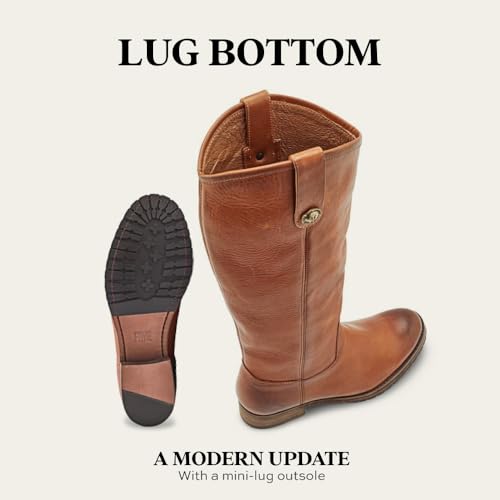 Image of Frye Melissa Button 2 Equestrian-Inspired Tall Boots for Women Made from Hard-Wearing Vintage Leather with Antique Metal Hardware and Leather Outsole - 15 inch Shaft Height
