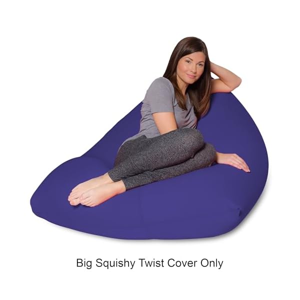 Bean bag cover only lounge soft stretchy squishy comfort with removable washable cover to add eps bead refill filling and liner perfect for gaming relaxing twist purple  urban country home decor