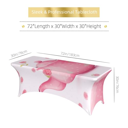 Nappe infroissable rose pour table rectangulaire 1,8 m lavable et facile à installer - 7