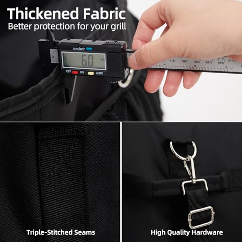 NOELIFE Padded Carry Bag for Weber Q1000 Q1200 Liquid Propane Grill, 600D Water-Resistant Outdoor BBQ Grilling Carry Bag, Black (Bag Only)