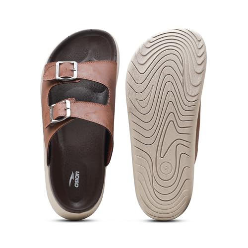 Image of ASIAN Medisol-03 Men's Orthopedic Comfort Slippers | Soft Cushion Footbed, Dual Adjustable Buckle Straps, Lightweight Anti-Skid Sole, Stylish Sandals