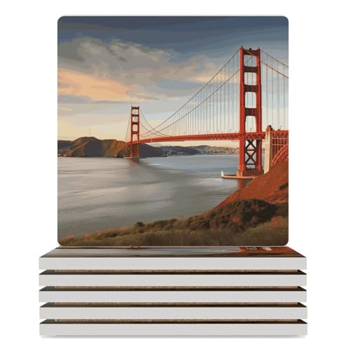 Sous-verres céramique Golden Gate Bridge : le cadeau de pendaison de crémaillère idéal - 2