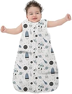 TURMIN Baby Sleeping Bag, 100% Cotton 0.5 Tog Infant Swaddle Sack, Sleeveless Swaddle with Two-way Zipper, Wearable Blanket for Newborns Girls Boys, Unicorn,S(0-6 Months)