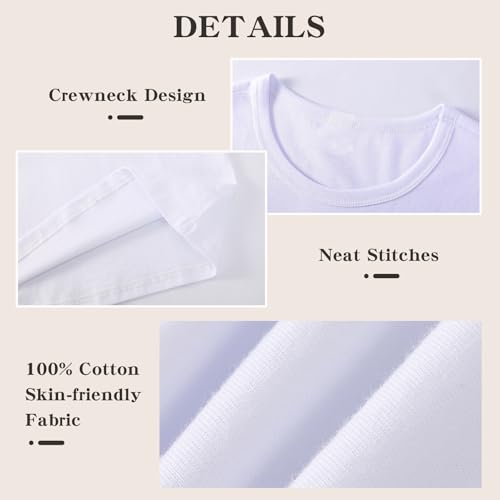 4 Pack Cotton Long Sleeve Tee Shirts for Boys and Girls Kids Toddlers' Basic Crewneck Tops T-Shirts3