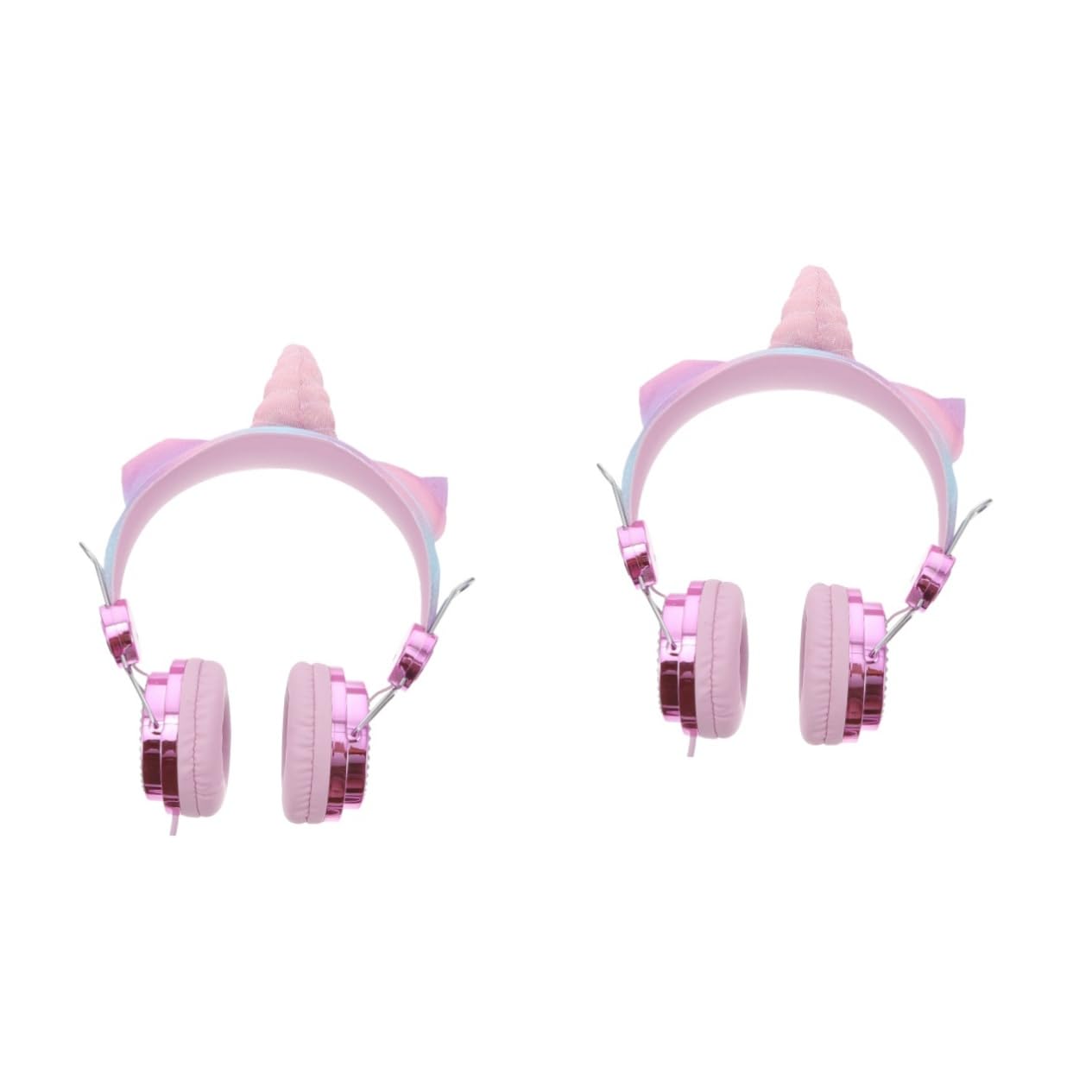 OSALADI 2piezas Auriculares Infantiles con Microfono Forma De Unicornio Diseño De Brillante y Auriculares para Niño Niña para Música y Cómodos y Plegables como
