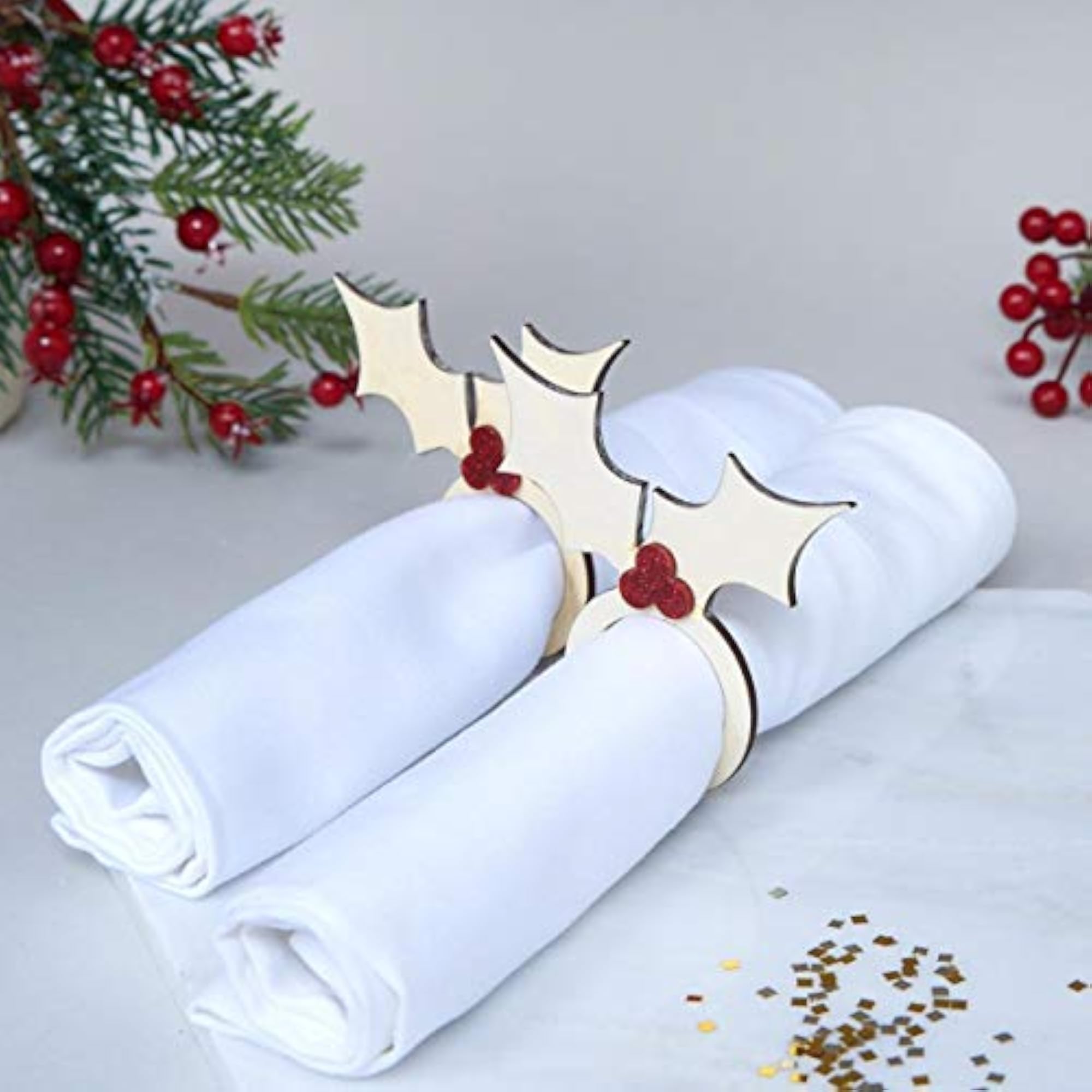 Deer Wooden Napkin Rings, Christmas Table Decor