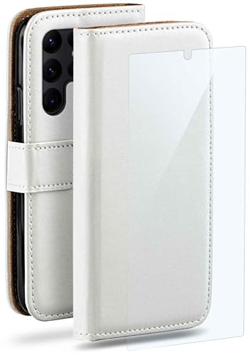 Étui Samsung Galaxy S22 Ultra avec support horizontal et porte-carte blanc