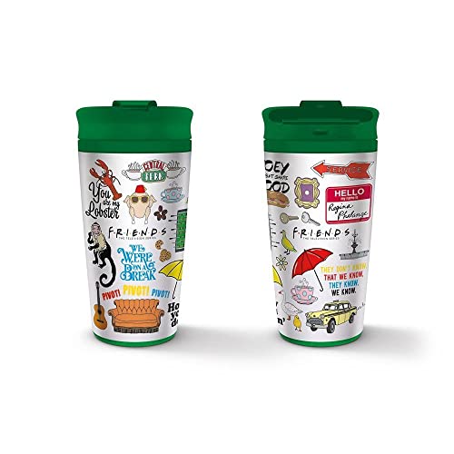 Friends Metall-Reisebecher (Zitate und Referenzen ) 450ml Isolierbecher - Offizielles Lizenzprodukt