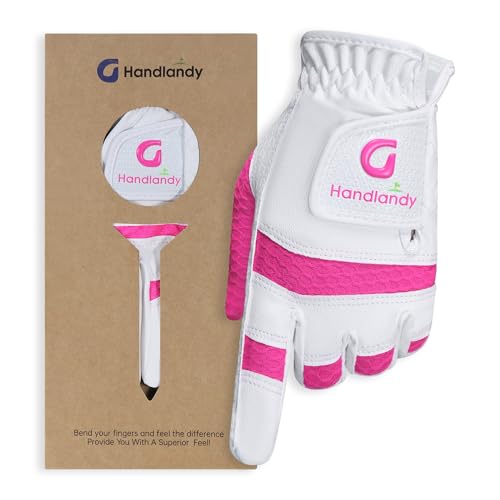 GIAMZONP Kids Golf Glove, Left Hand, Pink, Medium (7-9)