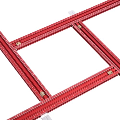 SIXRUN Verstellbare Frässchablone, Holzbearbeitungsschienensystem aus Aluminiumlegierung, Präzisionssteuerung mit Zwei Messskalen für Profis und Hobbyisten