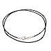 Sterling Silver 1.8mm Fine Black Leather Cord Necklace - 24 inches