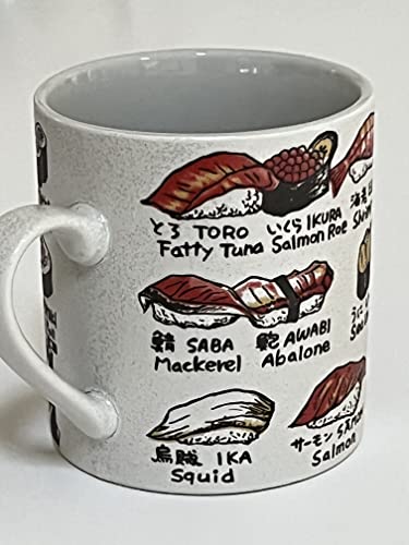 Japanese 3.5"H Porcelain Sushi Tea Cup Mug Nigiri Sushi Design, Made In Japan #TOP5
