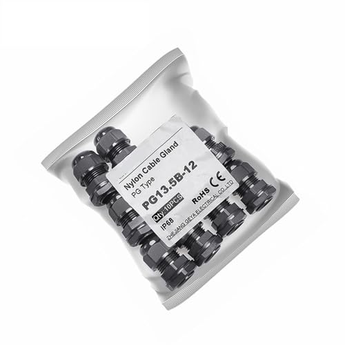 Presse-étoupe entrée de câble noir étanche IP68 plastique nylon PG13.5